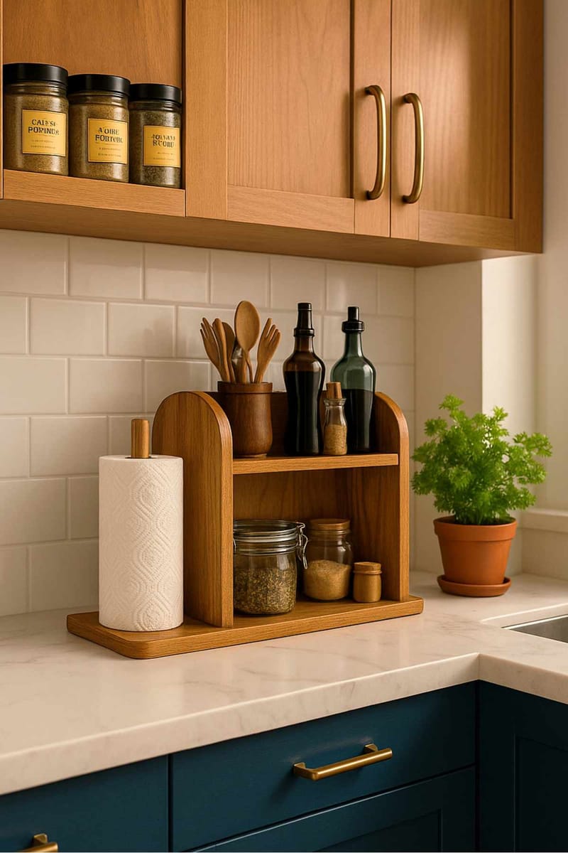 Kjøkkenhylle Hanah Home Peka Kitchen (45 x 36,8 x 17 cm) Furu - Furu - Hus & oppussing - Kjøkken & bad - Kjøkken & vaskerom - Kjøkkeninnredning - Kjøkkenhylle