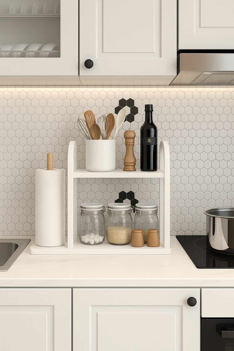 Kjøkkenhylle Hanah Home Peka Kitchen (45 x 36,8 x 17 cm) Hvit - Hvit - Hus & oppussing - Kjøkken & bad - Kjøkken & vaskerom - Kjøkkeninnredning - Kjøkkenhylle
