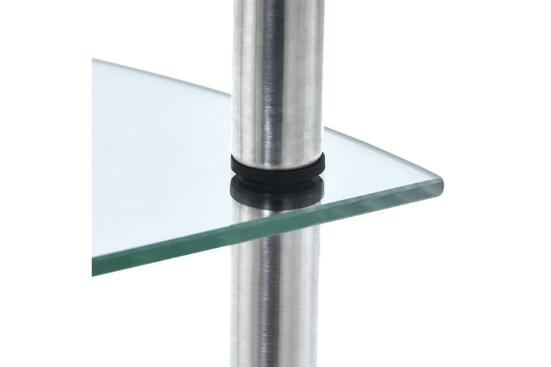 Hylle 4 etasjer gjennomsiktig 30x30x100 cm herdet glass - Oppbevaring - Hyller - Hjørnehylle