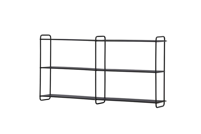 Lyon Tallerkenhylle 122x18 cm, Svart