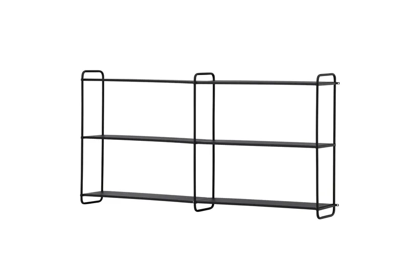 Lyon Tallerkenhylle 122x18 cm, Svart