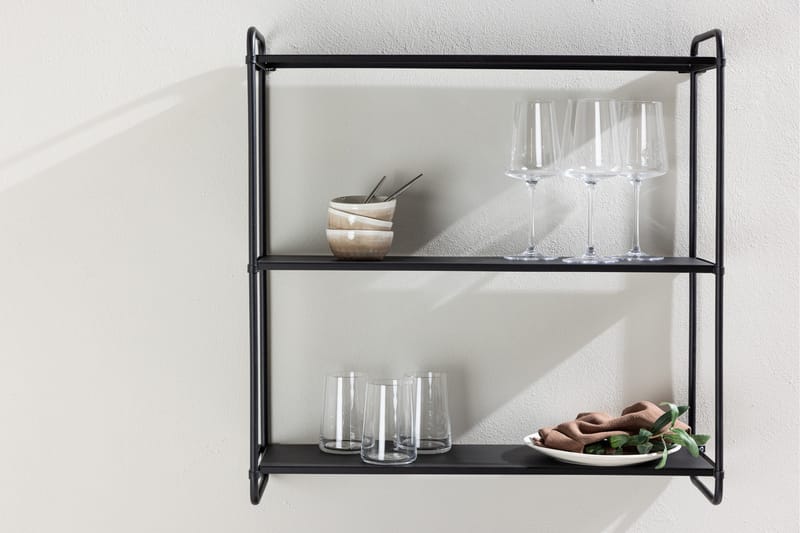 Lyon Tallerkenhylle 62x18 cm - Svart - Oppbevaring - Hyller - Oppbevaringshylle - Tallerkenhylle