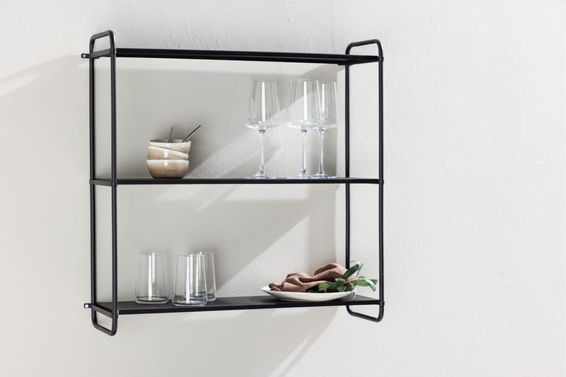 Lyon Tallerkenhylle 62x18 cm - Svart - Oppbevaring - Hyller - Oppbevaringshylle - Tallerkenhylle
