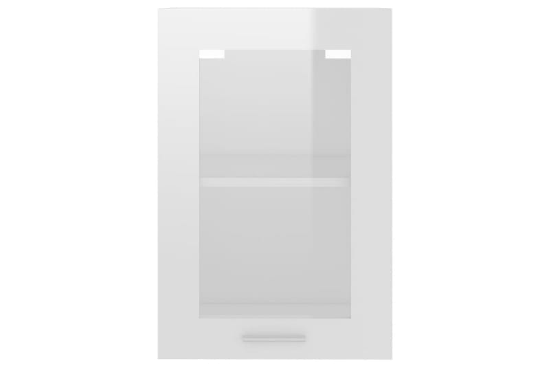 Hengende skap glass høyglans hvit 40x31x60 cm sponplate - Hvit - Kjøkkenskap
