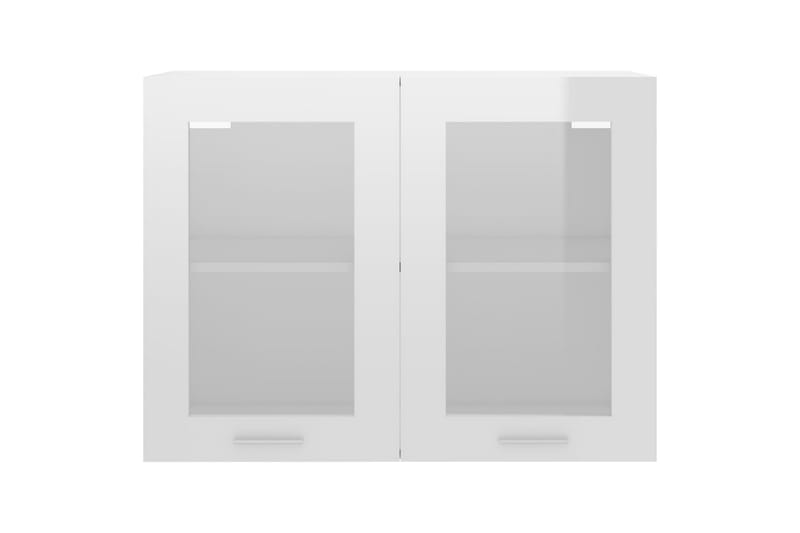 Hengende skap glass høyglans hvit 80x31x60 cm sponplate - Hvit - Kjøkkenskap
