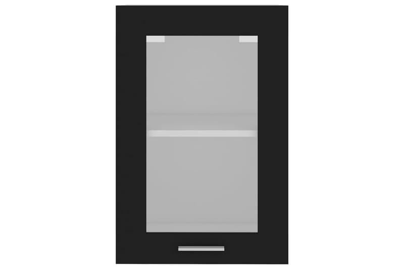 Hengende skap glass svart 40x31x60 cm sponplate - Svart - Kjøkkenskap