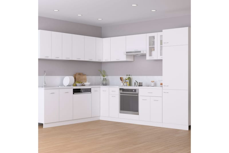 Kjøkkenskap 2 stk hvit 50x31x60 cm sponplate - Hvit - Kjøkkenskap