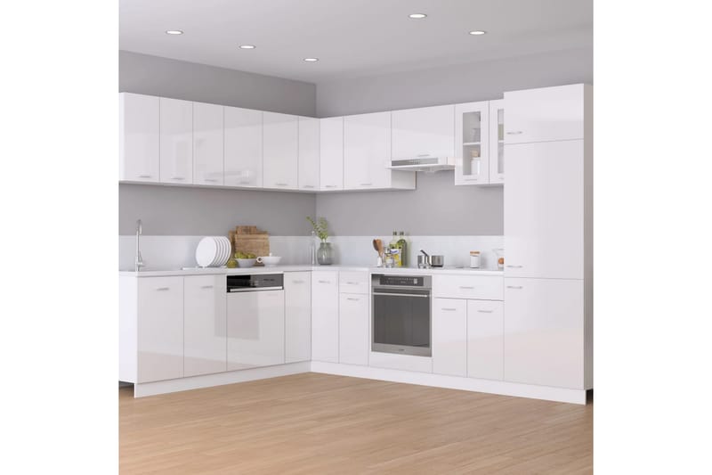 Kjøkkenskap høyglans hvit 60x31x40 cm sponplate - Hvit - Kjøkkenskap