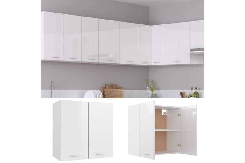 Kjøkkenskap høyglans hvit 60x31x60 cm sponplate - Hvit - Kjøkkenskap