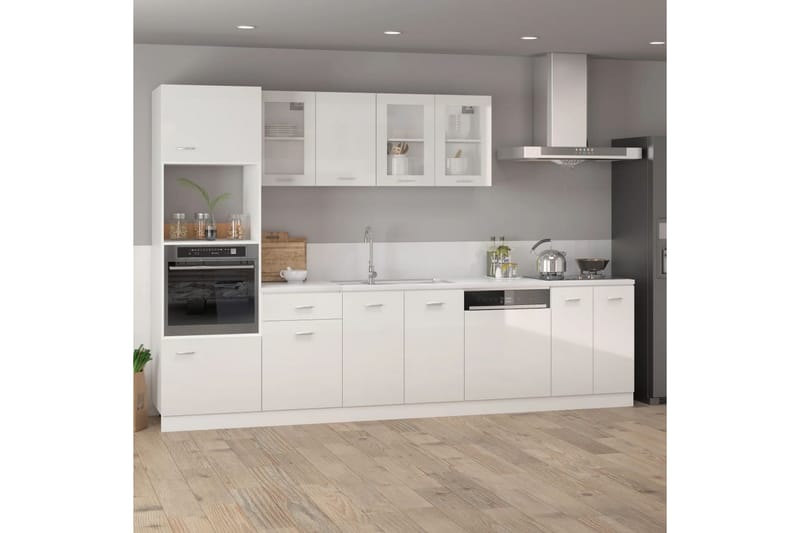 Kjøkkenskap høyglans hvit 60x46x81,5 cm sponplate - Hvit - Kjøkkenskap