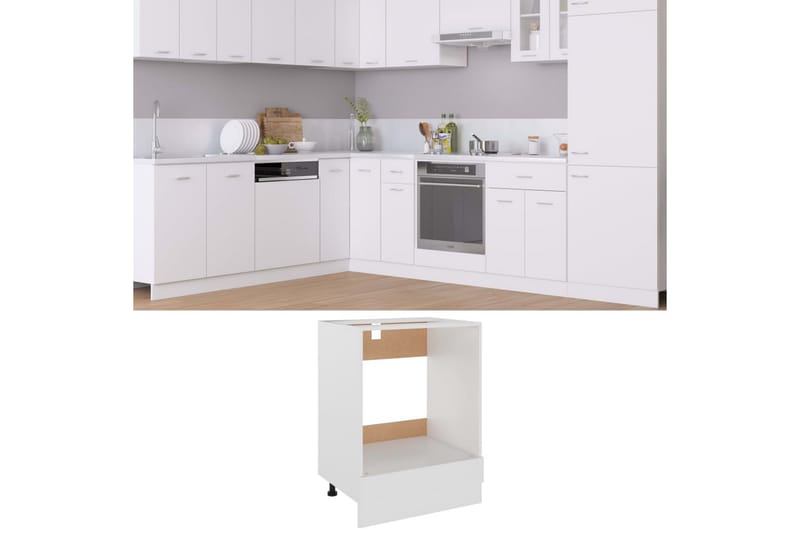 Kjøkkenskap hvit 60x46x81,5 cm sponplate - Hvit - Kjøkkenskap