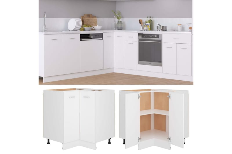 Kjøkkenskap hvit 75,5x75,5x80,5 cm sponplate - Hvit - Kjøkkenskap