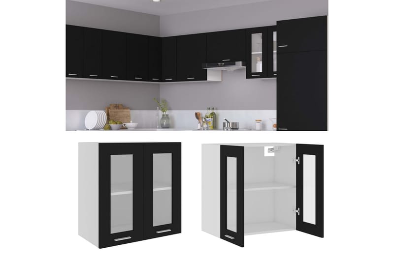 Kjøkkenskap svart 60x31x60 cm sponplate - Svart - Kjøkkenskap