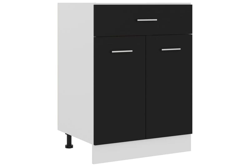 Kjøkkenskap svart 60x46x81,5 cm sponplate - Svart - Kjøkkenskap