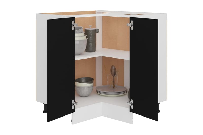 Kjøkkenskap svart 75,5x75,5x80,5 cm sponplate - Svart - Kjøkkenskap