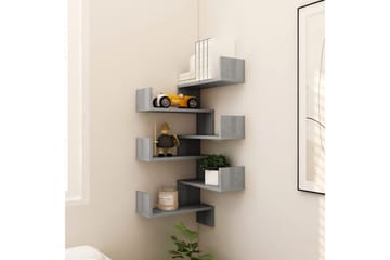 Vegg hjørnehyller 2 stk grå sonoma 40x40x50 cm konstruert tr - Grå - Oppbevaring - Hyller - Hjørnehylle