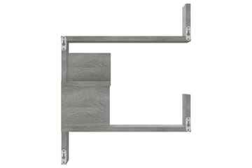 Vegg hjørnehyller 2 stk grå sonoma 40x40x50 cm konstruert tr - Grå - Oppbevaring - Hyller - Hjørnehylle