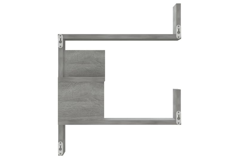 Vegg hjørnehyller 2 stk grå sonoma 40x40x50 cm konstruert tr - Grå - Oppbevaring - Hyller - Hjørnehylle