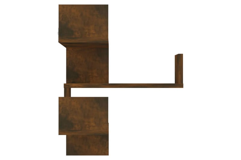 Vegg hjørnehyller 2 stk røkt eik 40x40x50 cm konstruert tre - Brun - Oppbevaring - Hyller - Hjørnehylle