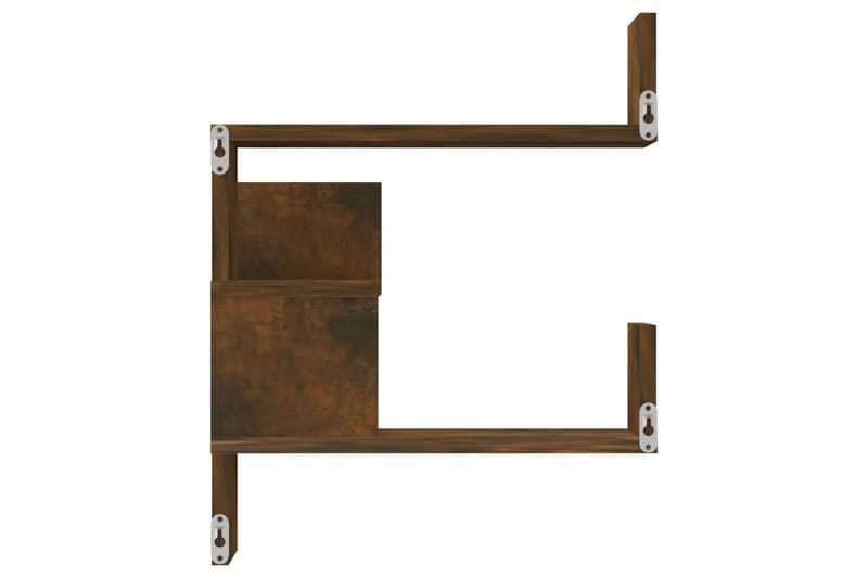 Vegg hjørnehyller 2 stk røkt eik 40x40x50 cm konstruert tre - Brun - Oppbevaring - Hyller - Hjørnehylle