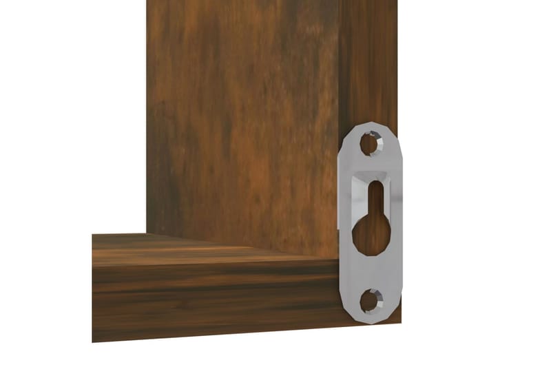 Vegg hjørnehyller 2 stk røkt eik 40x40x50 cm konstruert tre - Brun - Oppbevaring - Hyller - Hjørnehylle