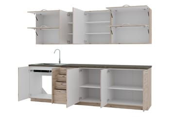 Croignon Kjøkkenmøbler 260 cm - Beige / Grå - Hus & oppussing - Kjøkken & bad - Kjøkken & vaskerom - Kjøkkenmøbler