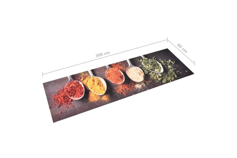 Kjøkkenteppe vaskbart Spoons 60x300 cm - Flerfarget - Kjøkkenmatte