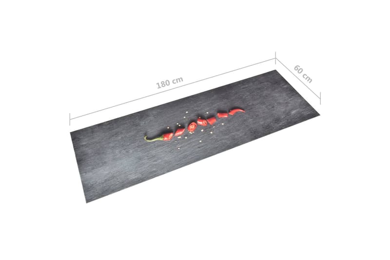 Vaskbart kjøkkenteppe pepper 60x180 cm - Svart - Kjøkkenmatte