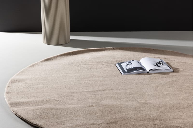 Leni Plastmatte 200 cm Rund - Beige - Tekstiler - Tepper & Matter - Utendørstepper - Plasttepper