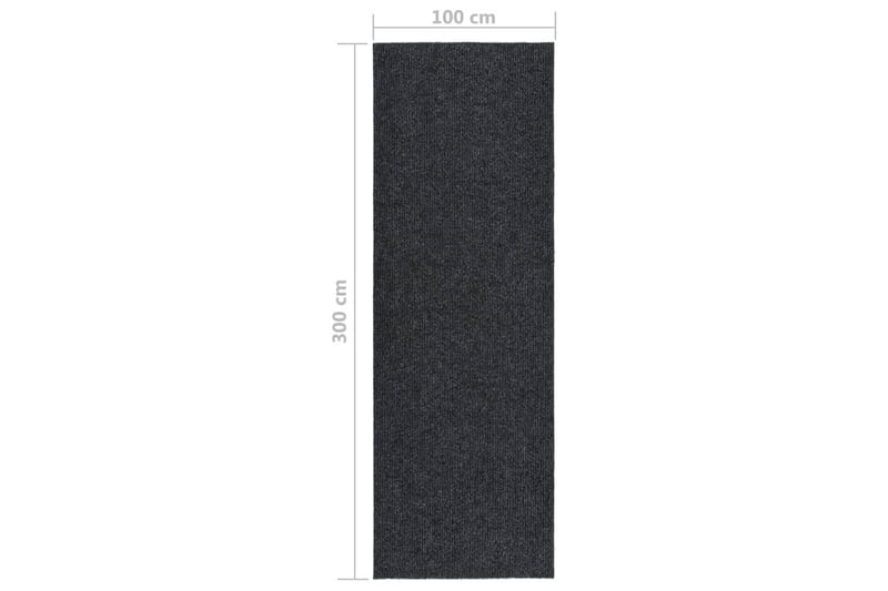 Smussfangende teppeløper 100x300 cm antrasitt - Antrasittgrå - Kjøkkenmatte - Plasttepper - Hall matte