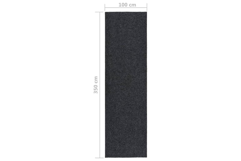 Smussfangende teppeløper 100x350 cm antrasitt - Antrasittgrå - Kjøkkenmatte - Plasttepper - Hall matte
