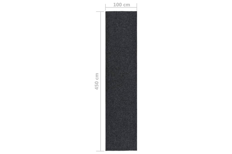Smussfangende teppeløper 100x450 cm antrasitt - Antrasittgrå - Kjøkkenmatte - Plasttepper - Hall matte