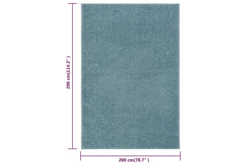 Teppe med kort luv 200x290 cm blå - Blå - Kjøkkenmatte - Plasttepper - Hall matte