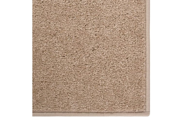Teppe med kort luv 200x290 cm brun - Brun - Kjøkkenmatte - Plasttepper - Hall matte