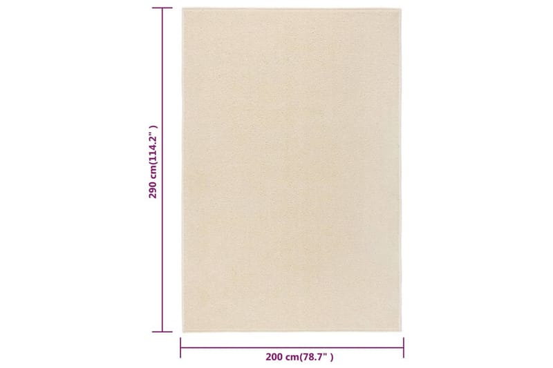 Teppe med kort luv 200x290 cm kremhvit - Krem - Kjøkkenmatte - Plasttepper - Hall matte