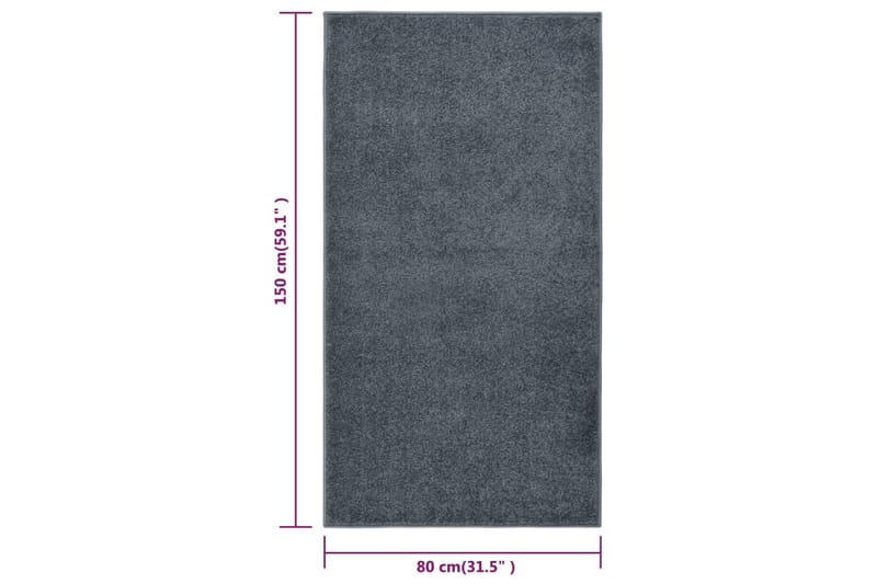Teppe med kort luv 80x150 cm antrasitt - Antrasittgr�å - Kjøkkenmatte - Plasttepper - Hall matte