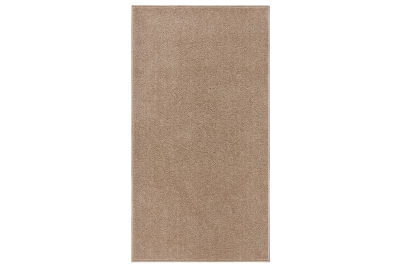 Teppe med kort luv 80x150 cm brun - Brun - Tekstiler - Tepper & Matter - Utendørstepper - Plasttepper