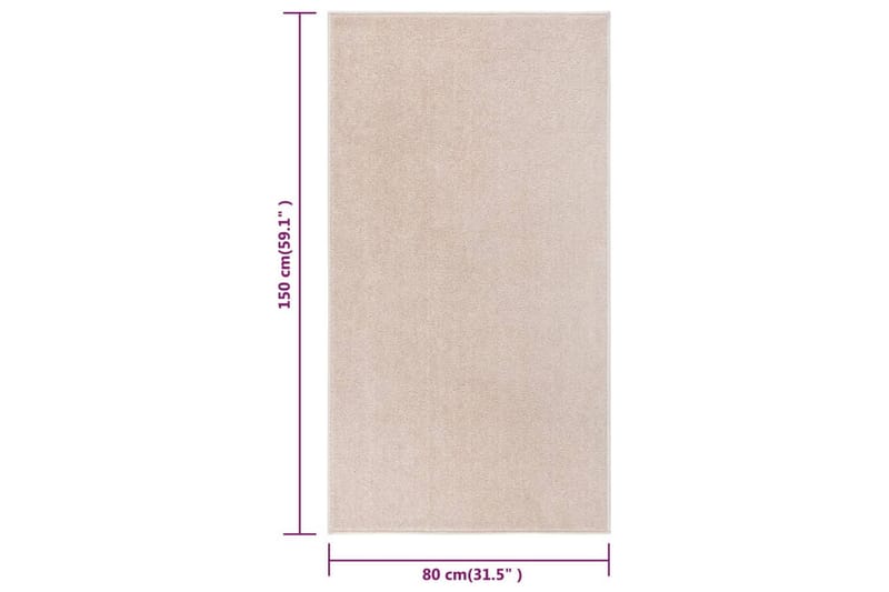 Teppe med kort luv 80x150 cm mørk beige - Beige - Tekstiler - Tepper & Matter - Utendørstepper - Plasttepper