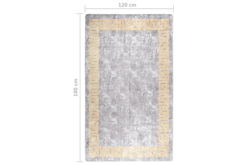 Vaskbart teppe 120x180 cm grå sklisikker - Grå - Tekstiler - Tepper & Matter - Utendørstepper - Plasttepper