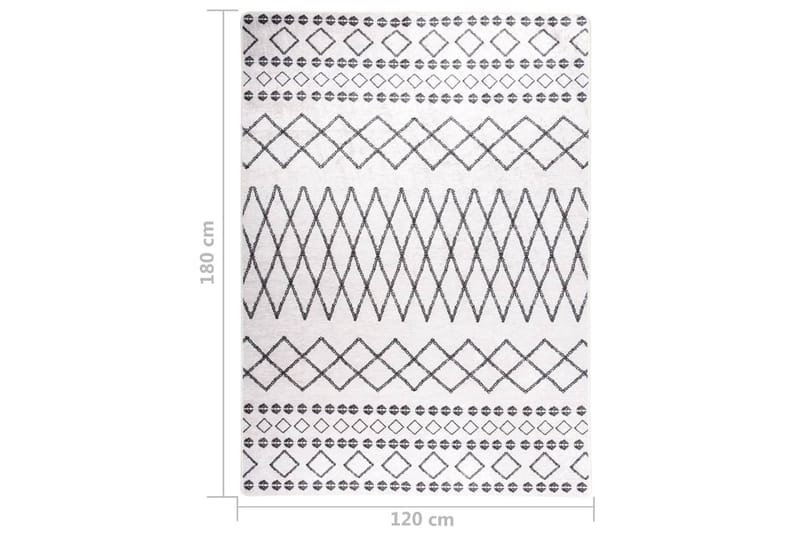 Vaskbart teppe 120x180 cm sklisikker svart og hvit - Flerfarget - Tekstiler - Tepper & Matter - Utendørstepper - Plasttepper