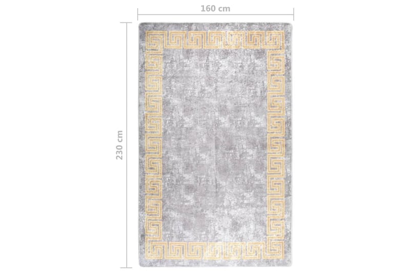 Vaskbart teppe 160x230 cm grå sklisikker - Grå - Kjøkkenmatte - Plasttepper - Hall matte