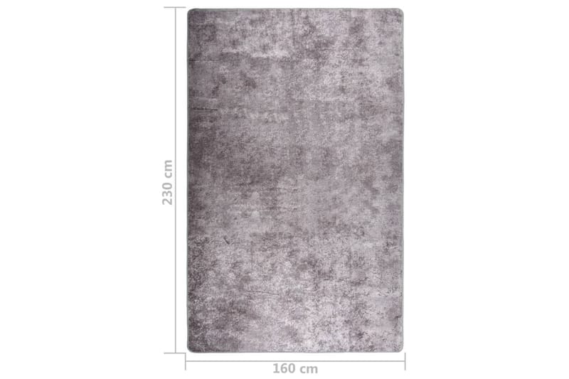 Vaskbart teppe 160x230 cm sklisikker grå - Grå - Tekstiler - Tepper & Matter - Utendørstepper - Plasttepper