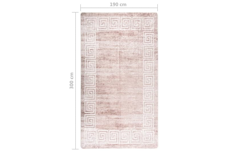 Vaskbart teppe 190x300 cm beige sklisikker - Beige - Tekstiler - Tepper & Matter - Utendørstepper - Plasttepper