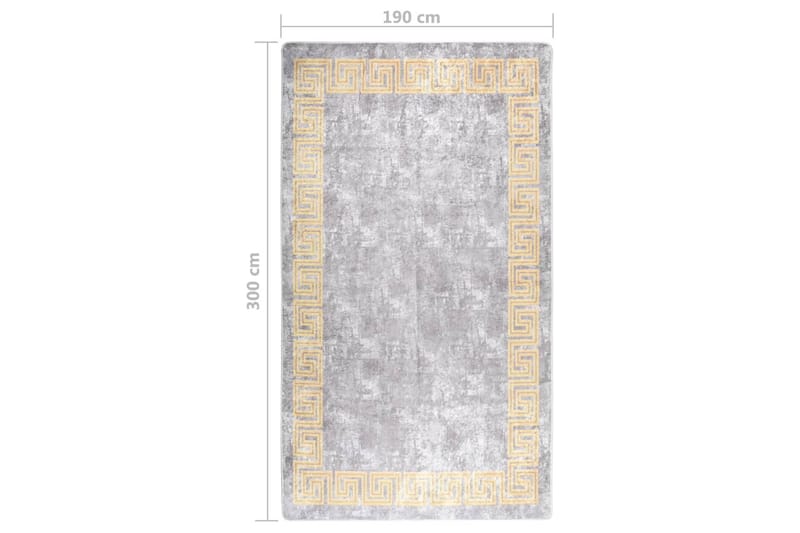 Vaskbart teppe 190x300 cm grå sklisikker - Grå - Tekstiler - Tepper & Matter - Utendørstepper - Plasttepper