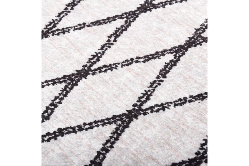 Vaskbart teppe 190x300 cm sklisikker svart og hvit - Flerfarget - Plasttepper - Hall matte - Kjøkkenmatte