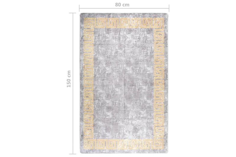 Vaskbart teppe 80x150 cm grå sklisikker - Grå - Tekstiler - Tepper & Matter - Utendørstepper - Plasttepper