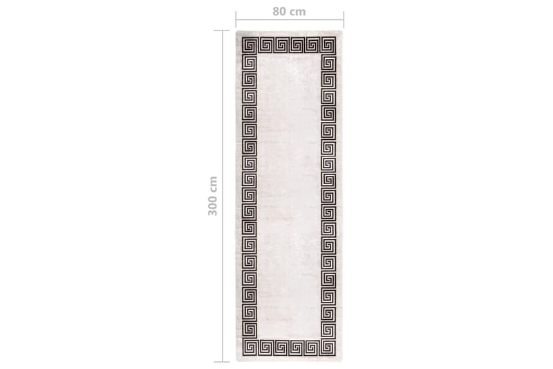 Vaskbart teppe 80x300 cm lys beige sklisikker - Beige - Tekstiler - Tepper & Matter - Utendørstepper - Plasttepper