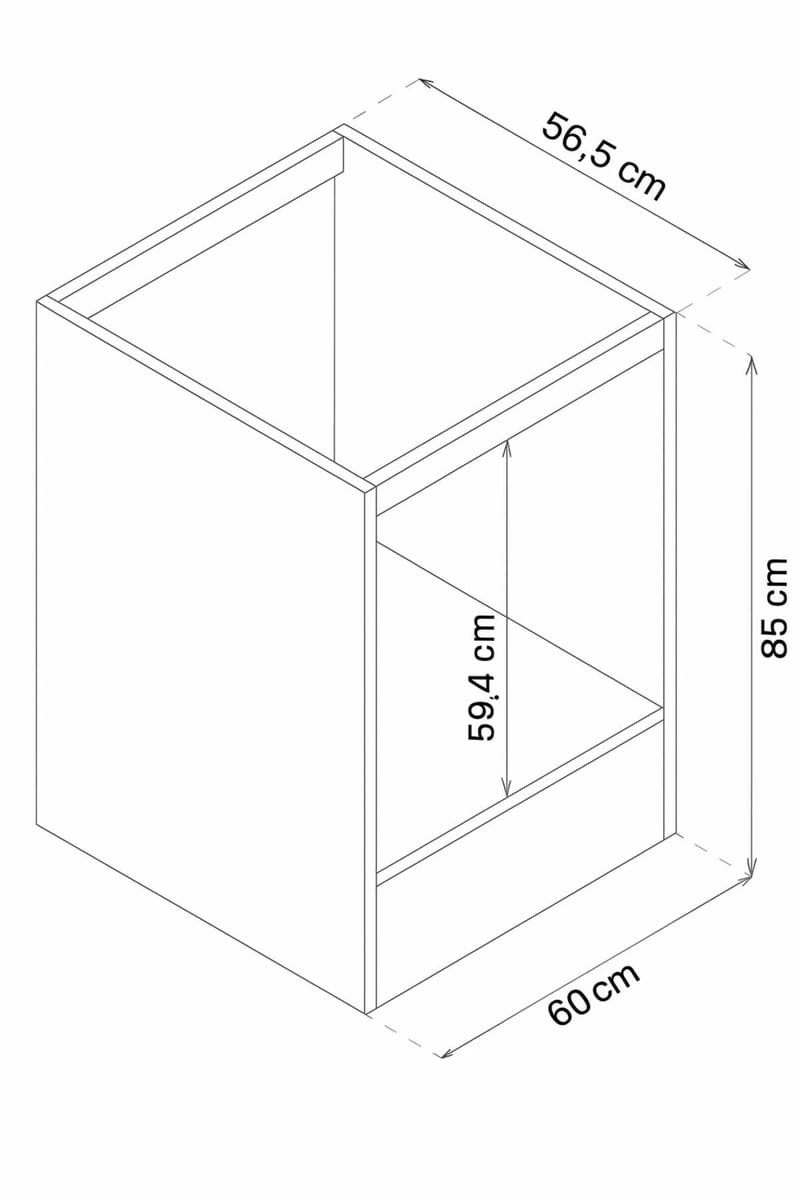 Ovnsskap for innebygd ovn Hanah Home Pika Oven (60 x 85 x 56,5 cm) Furu - Furu - Hus & oppussing - Kjøkken & bad - Kjøkken & vaskerom