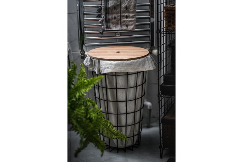 Hami Skittentøyskurv 34 cm - Eik/Svart - Hus & oppussing - Kjøkken & bad - Kjøkken & vaskerom - Tørke & vasketilbehør