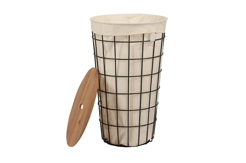 Hami Skittentøyskurv 34 cm - Eik/Svart - Hus & oppussing - Kjøkken & bad - Kjøkken & vaskerom - Tørke & vasketilbehør